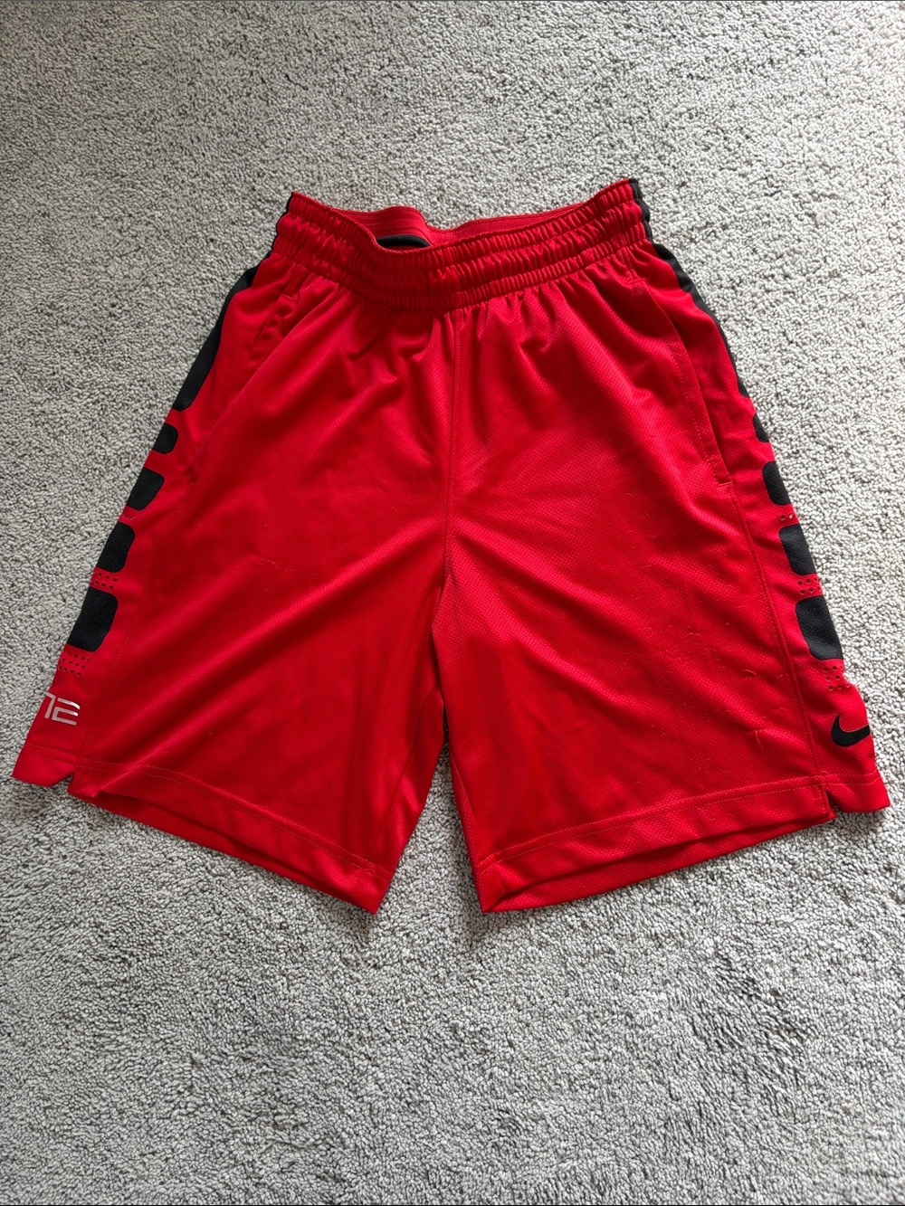Nike Men’s Red Athletic Shorts with Black Accents